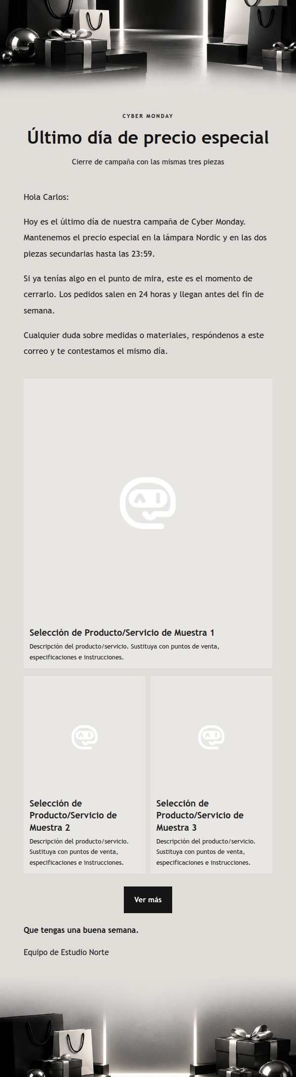 Campaña Black Friday en Blanco y Negro 2