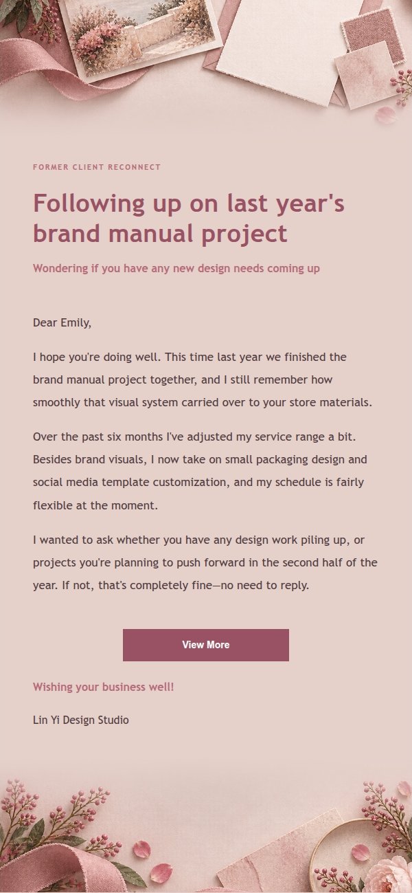 Rose Paper Reconnect Email