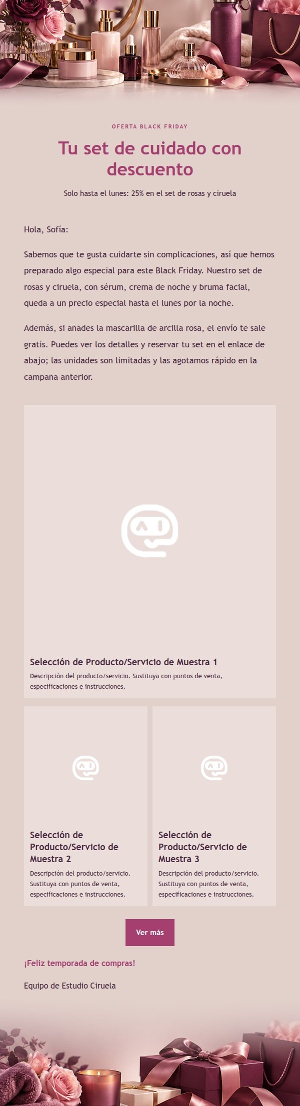 Campaña de Belleza y Cuidado Black Friday Ciruela y Rosa 2