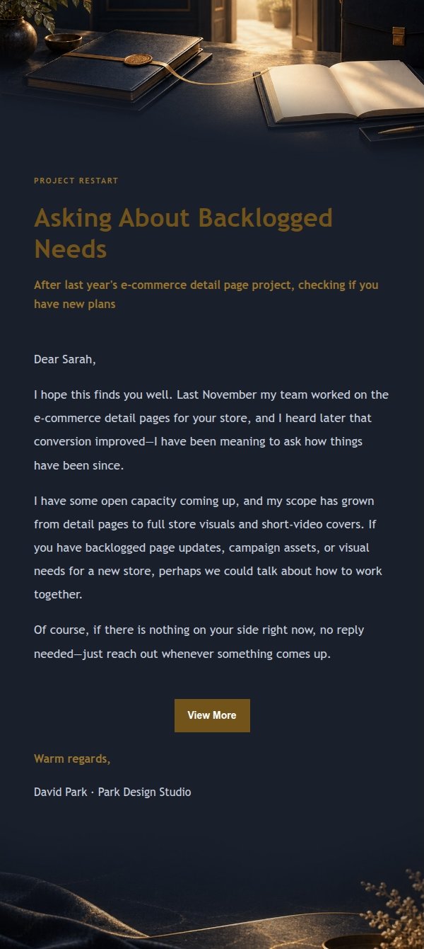Midnight Gold Client Reconnect Email 2