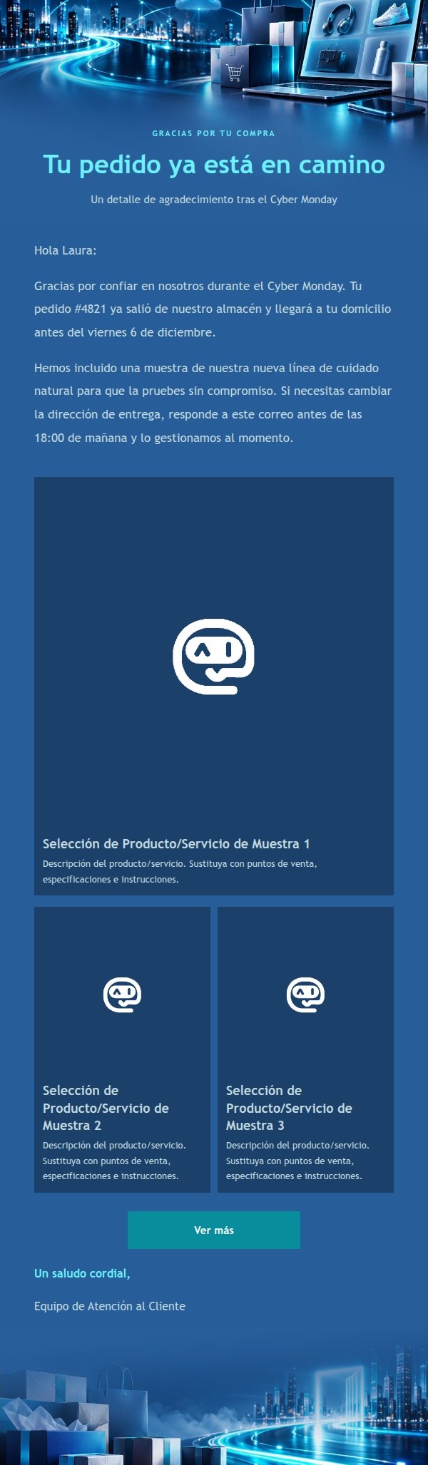 Campaña de Extensión Cyber Monday en Azul Medianoche