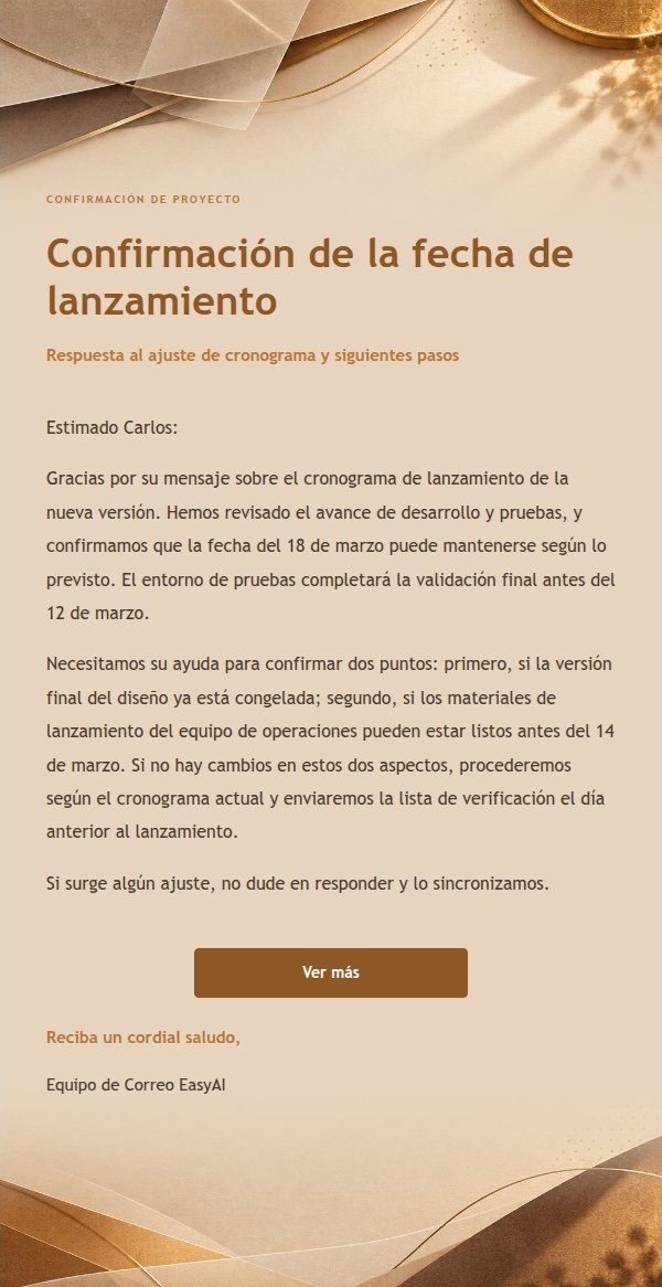 Respuesta Profesional y Concisa · Papel Ámbar Cálido