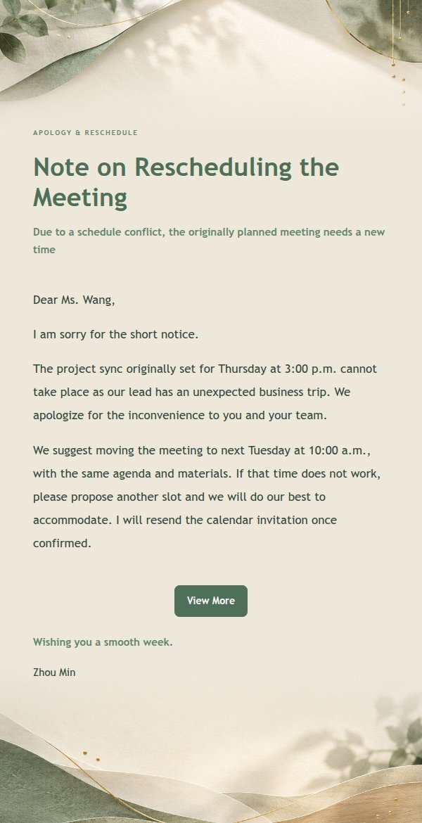 Formal Steady Reply Email Template 2