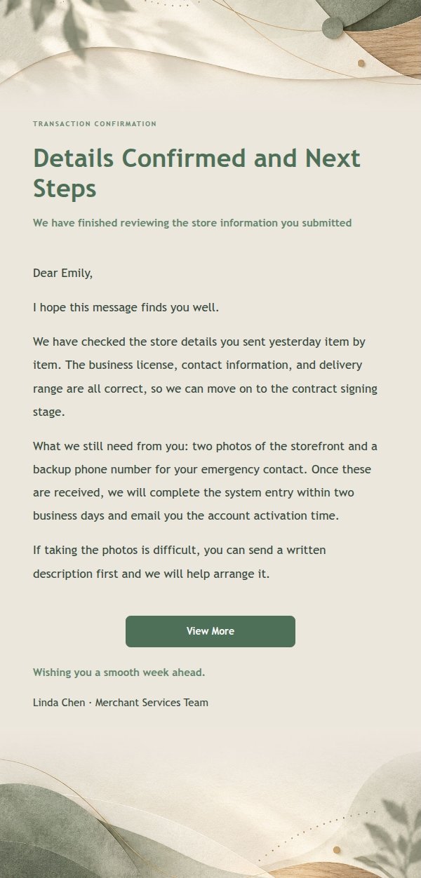 Clear Transactional Reply Email Template