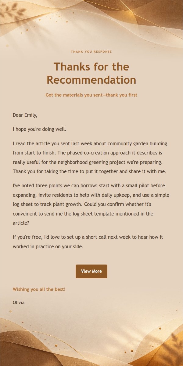 Warm Friendly Reply Amber Paper