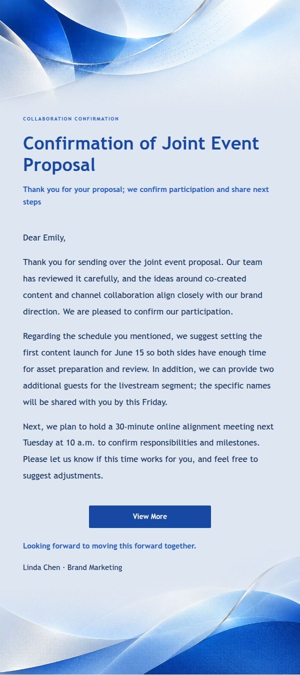 Cobalt Modern Brand Reply Email