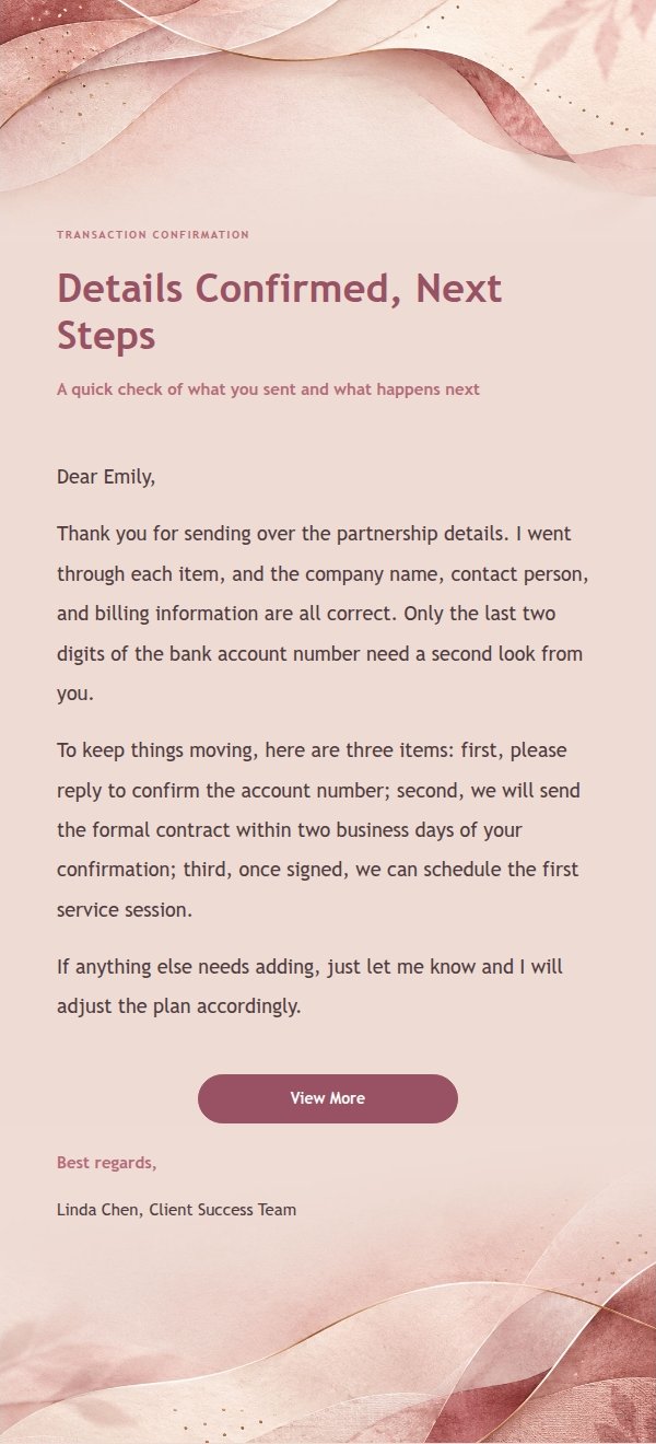Clear Transactional Reply Rose Mist