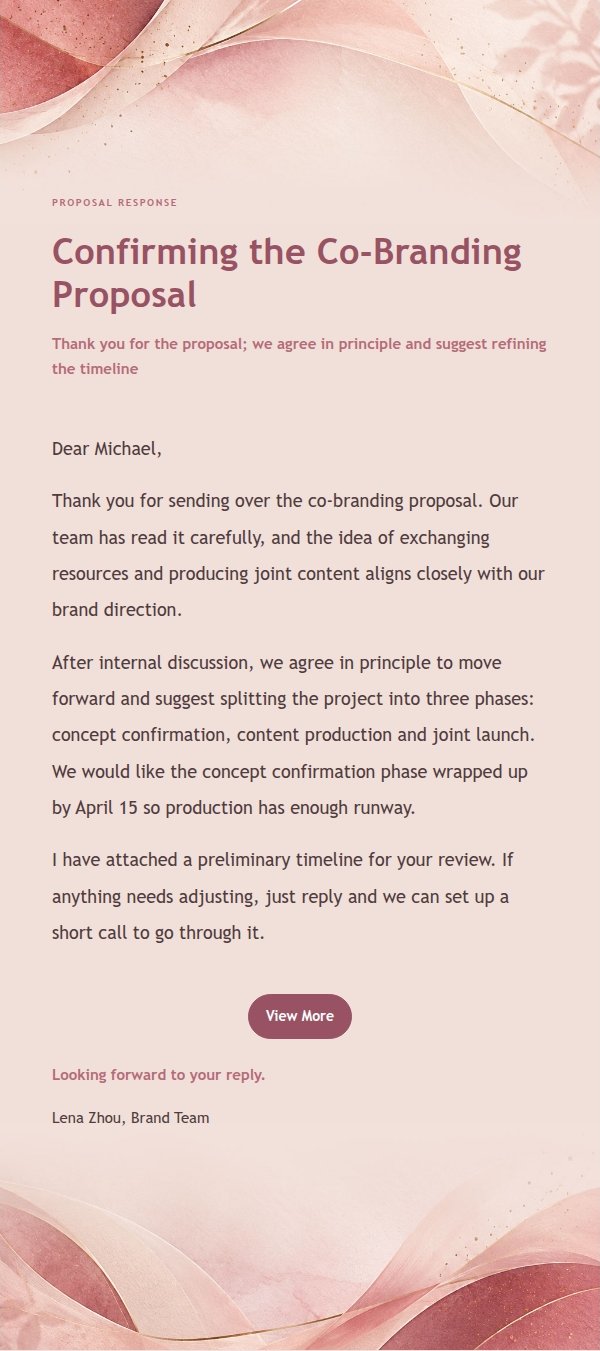 Modern Brand Reply Rose Mist Letterhead