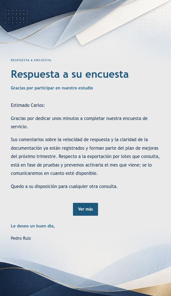 Respuesta Transaccional Clara con Líneas Azul Marino 2