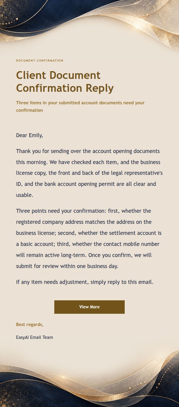Clear Transactional Reply · Midnight Gilded Letter