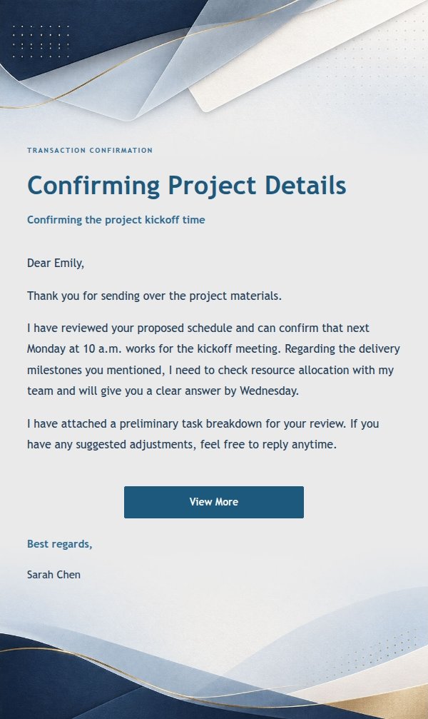 Clear Transactional Reply Email