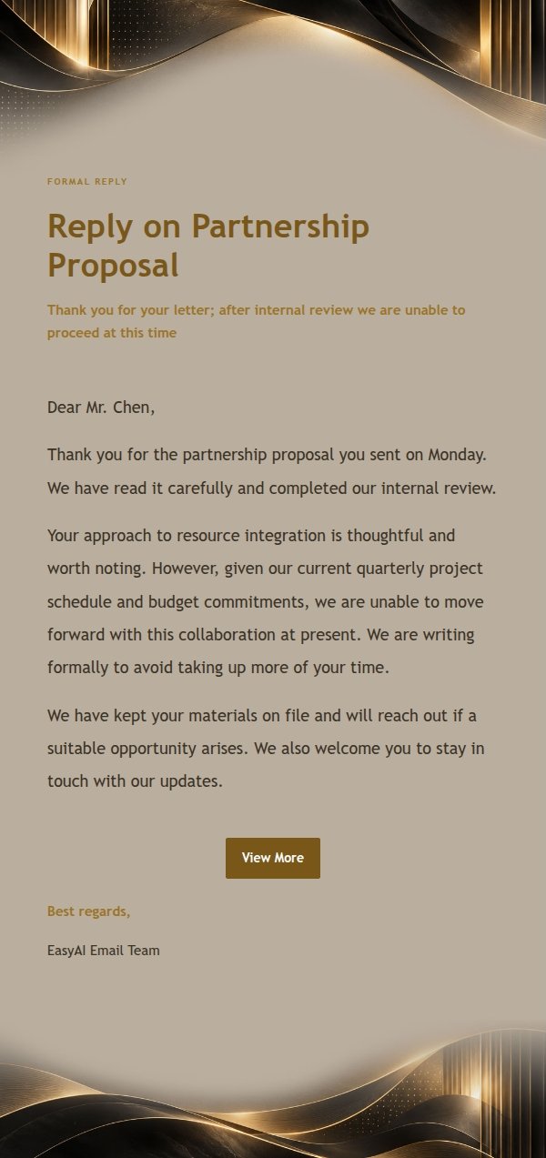 Black & Gold Formal Reply Letterhead