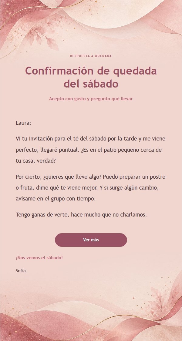 Respuesta Casual en Papel Rosa Bruma