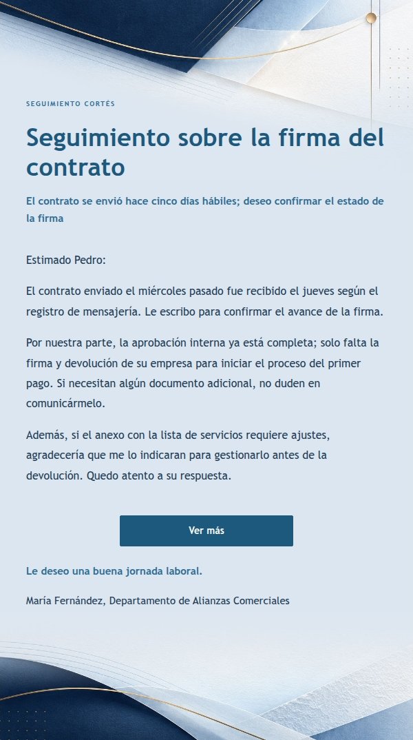 Respuesta Profesional y Concisa con Líneas Azul Marino 2