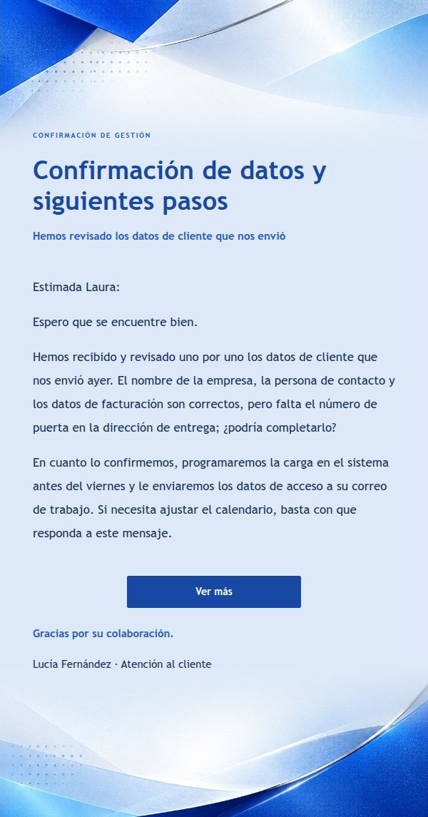 Respuesta Transaccional Clara · Editorial Cobalto