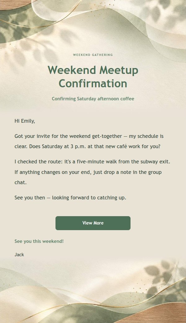 Casual Natural Reply · Sage Whitespace