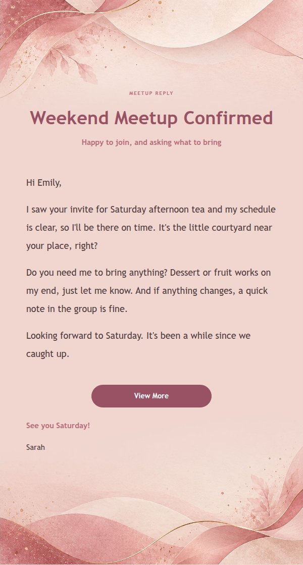 Rose Mist Casual Reply Email