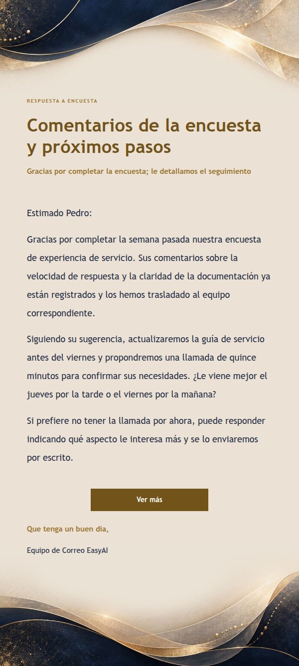 Respuesta Transaccional Clara · Carta Nocturna Dorada 2