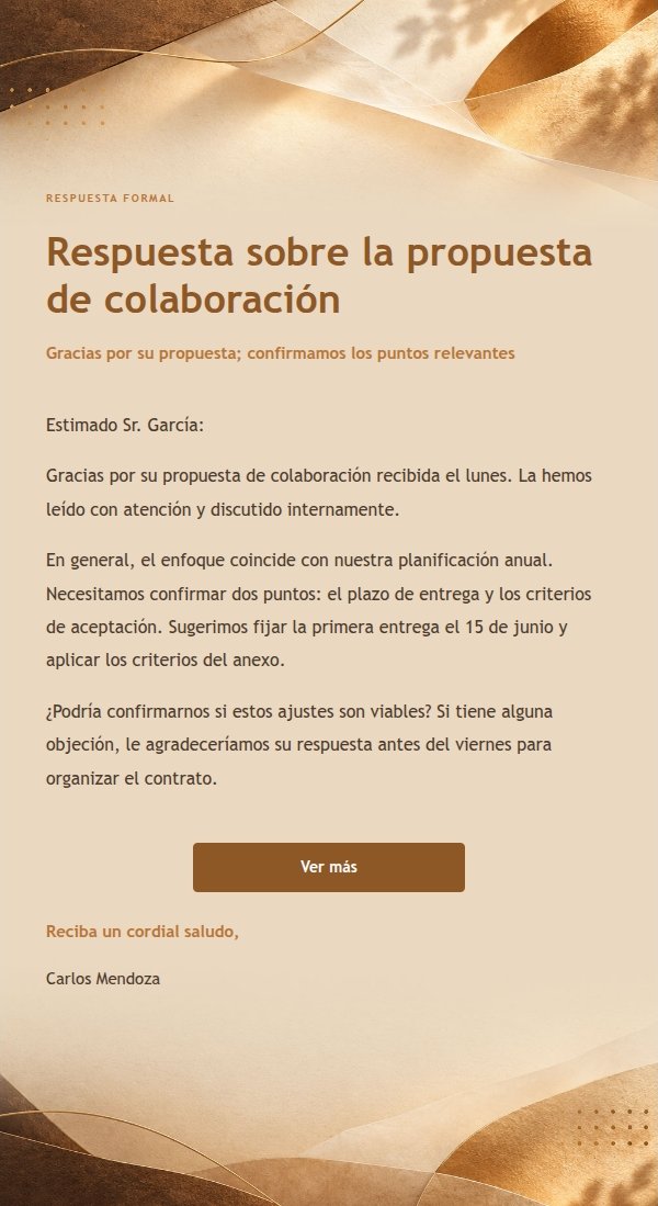 Respuesta Formal y Estable en Papel Ámbar