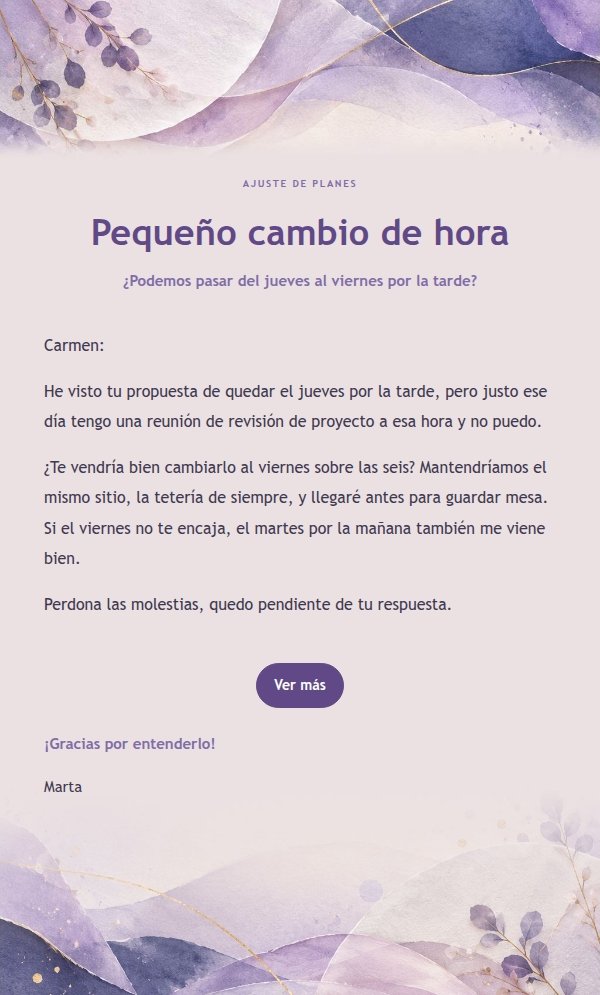 Respuesta natural y relajada · Papel de gasa lila 2