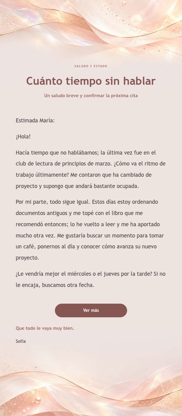 Carta de Respuesta Cálida con Perla y Oro Rosa 2