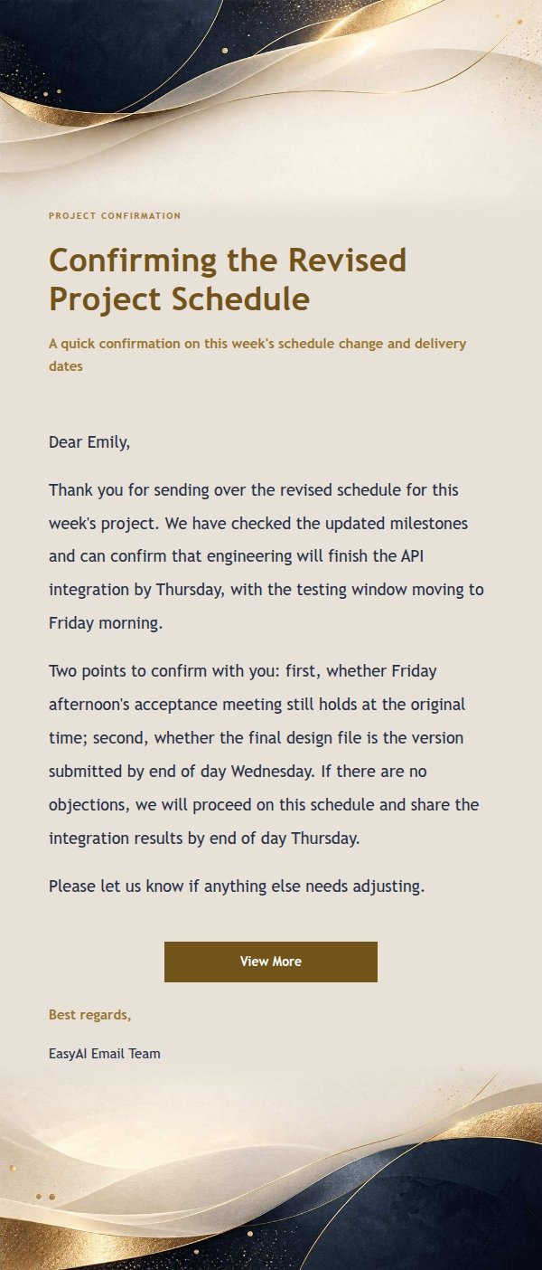 Midnight Gilt Professional Reply Letter