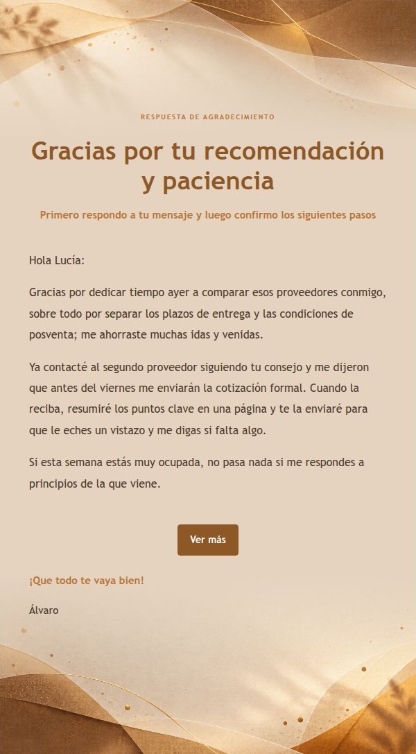 Respuesta Cálida en Papel Ambar