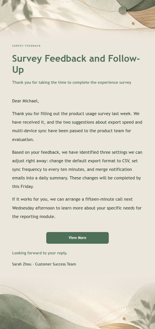 Clear Transactional Reply Email Template 2