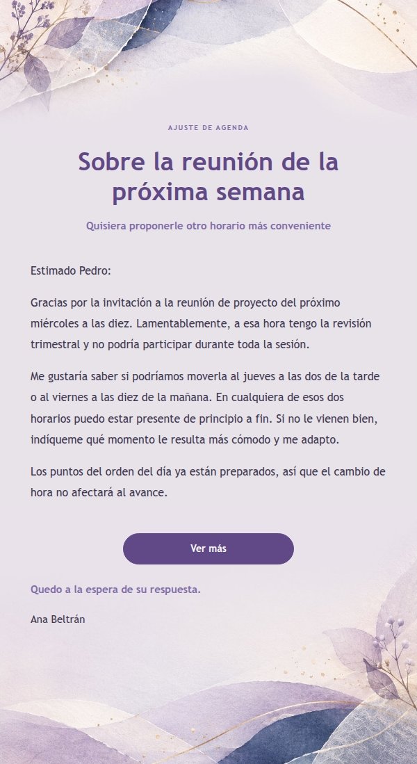 Respuesta Cálida y Amable con Papel Lila 2
