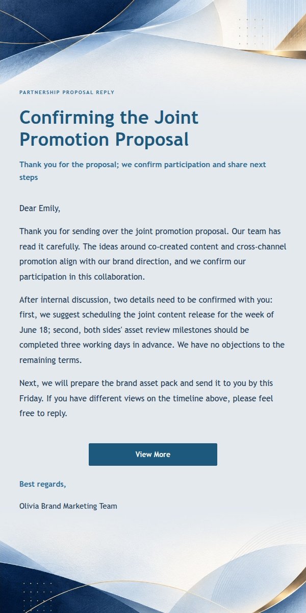 Modern Brand Reply in Deep Navy Line Art