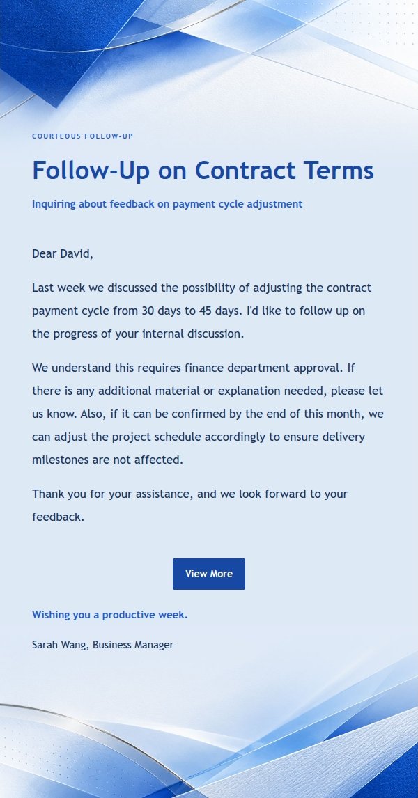 Cobalt Blue Professional Concise Reply Email Template 2