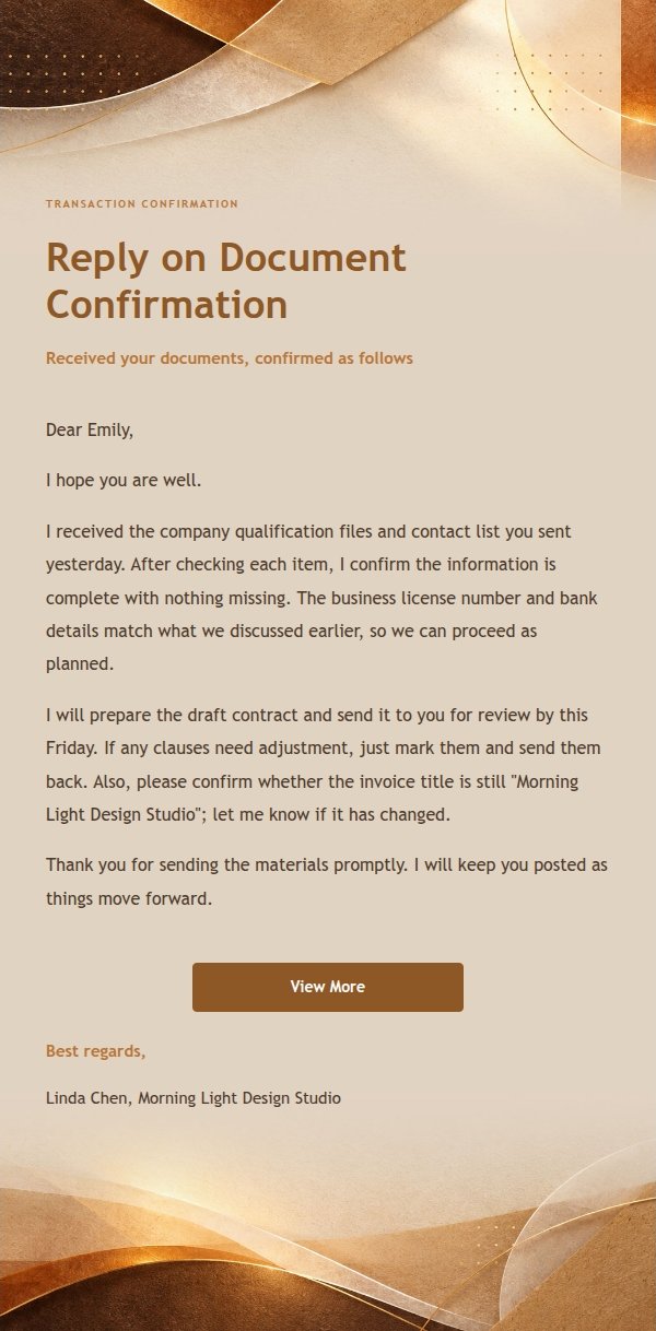 Clear Transactional Reply Amber Paper