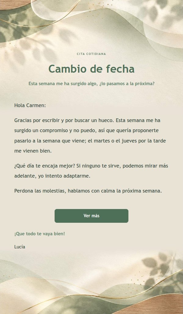 Respuesta relajada y natural · Salvia y espacio en blanco 2