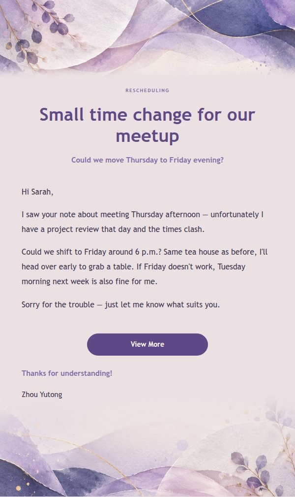 Casual Natural Reply Lilac Paper 2