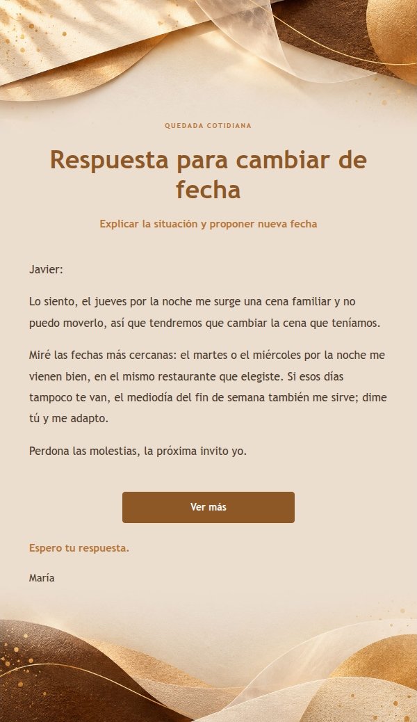 Respuesta relajada · Papel ámbar cálido 2