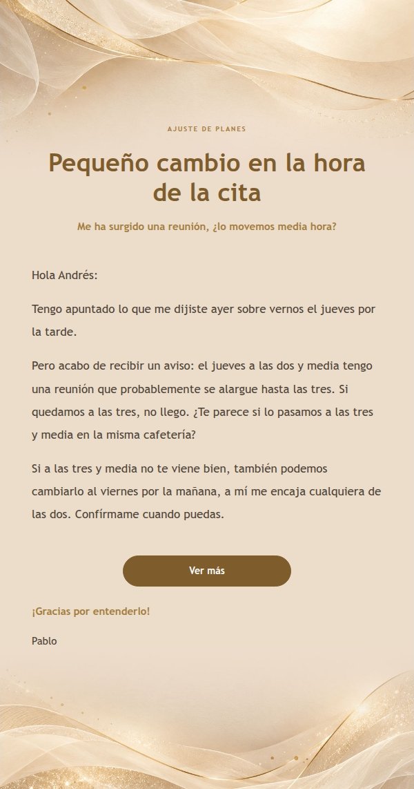 Respuesta casual en papel marfil y oro 2