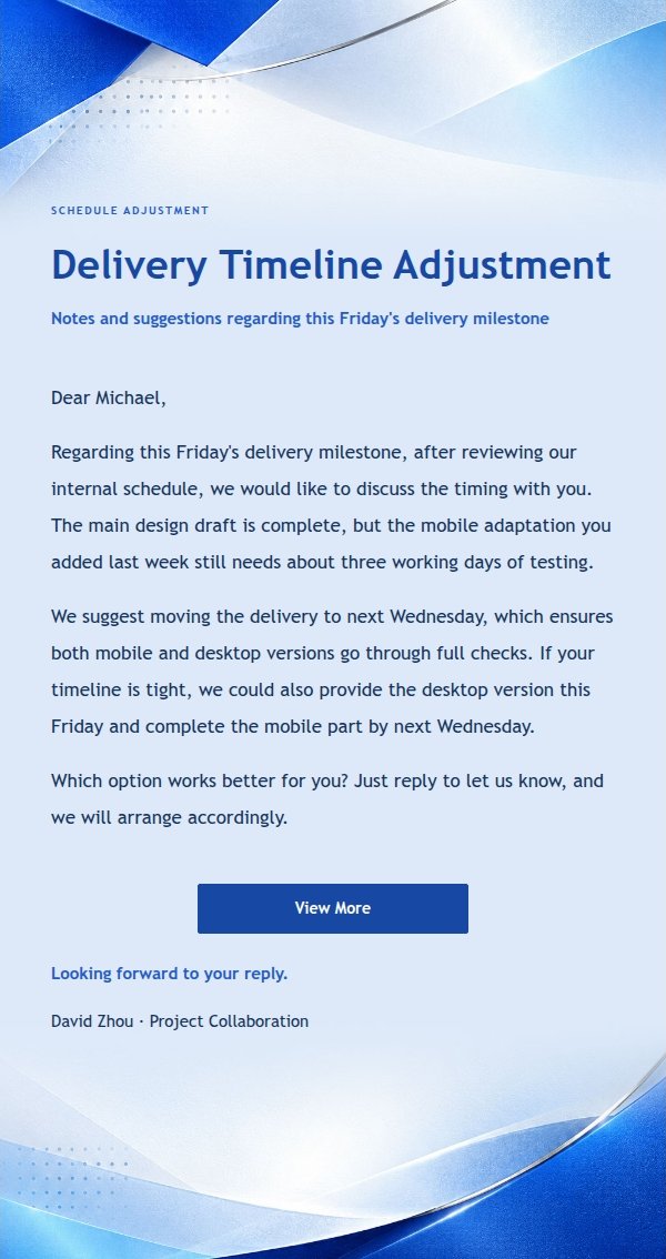 Clear Transactional Reply · Cobalt Editorial 2
