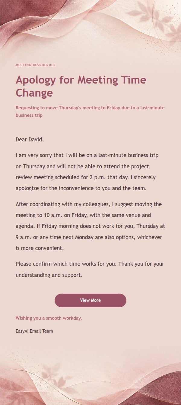 Professional Concise Reply · Rose Mist Stationery 2