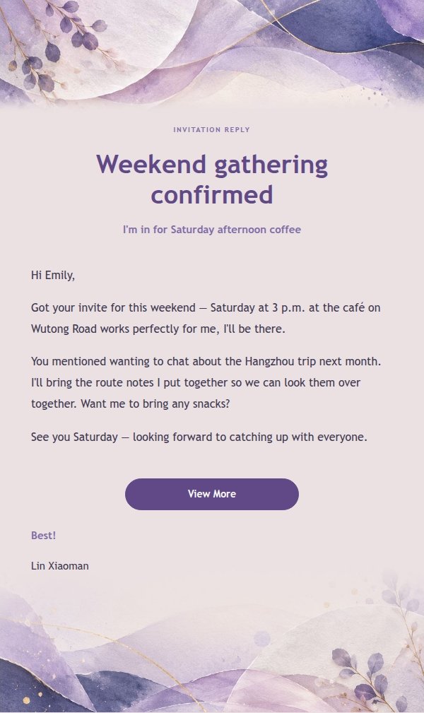 Casual Natural Reply Lilac Paper